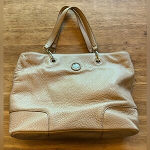 Tory Burch Large Beige Leather Tote— LIKE NEW!